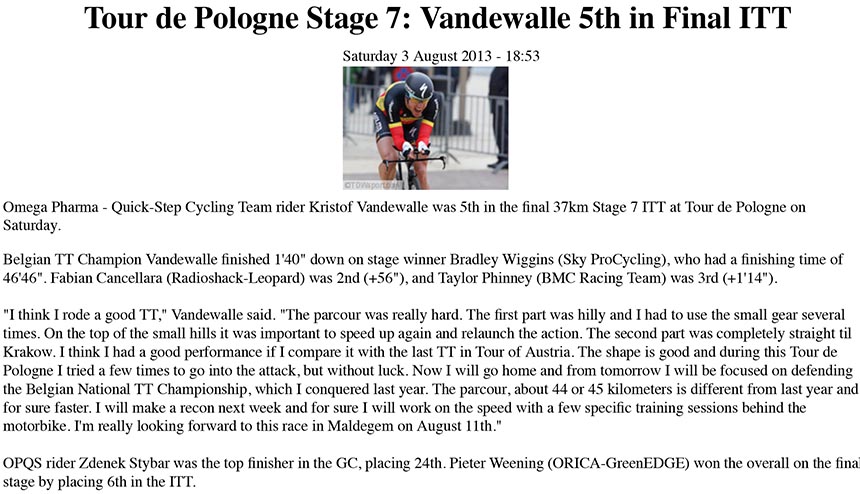  Vandewalle 5th in Final ITT | Wall | Omega Pharma - Quick-Step Pro Cycling Team
